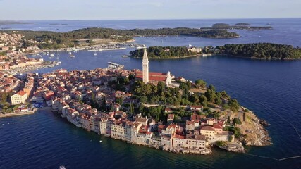 Canvas Print - Aerial view from Rovinj, Istria, Croatia, Adriatic Sea
