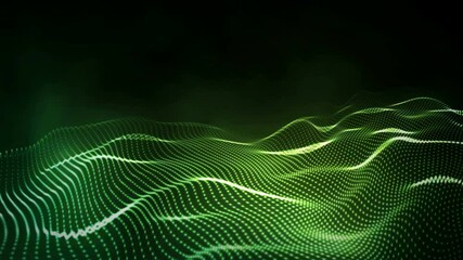 Fototapete - Green energy wave animation. 4k seamless loop