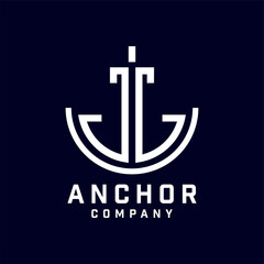 Wall Mural - Anchor Logo Design, Marine Retro Emblems