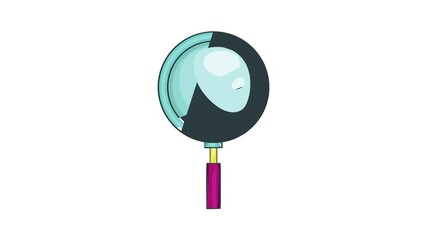 Poster - Magnifying glass icon animation cartoon best object isolated on white background