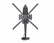 War Helicopter Isolated On Grey Background. 3d Rendering - Illustration