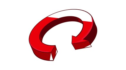 Poster - Red arrow recycling icon animation cartoon best object isolated on white background