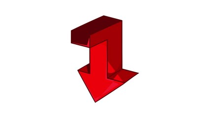 Poster - Red arrow icon animation cartoon best object isolated on white background