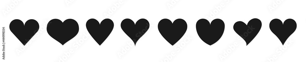 Various simple red vector heart love icon - obrazy, fototapety, plakaty 