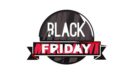 Wall Mural - Black Friday sale icon animation cartoon best object isolated on white background