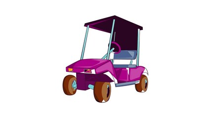 Wall Mural - Golf car icon animation cartoon best object isolated on white background