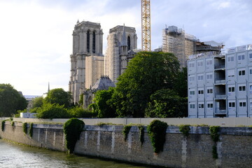 Wall Mural - Notre Dame de Paris during its very long reconstruction. The 6th june 2021, Paris, France.