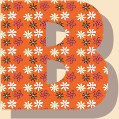 Poster - Letter B from the alphabet vector seamless repeat pattern print background