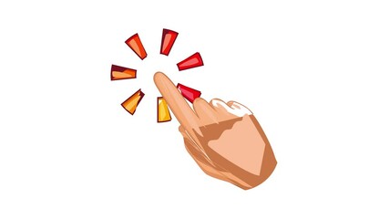 Poster - Hand cursor icon animation cartoon best object isolated on white background