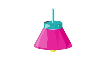 Poster - Pink ceiling lamp icon animation cartoon best object isolated on white background