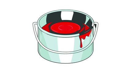 Sticker - Paint bucket icon animation cartoon best object isolated on white background