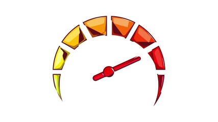 Poster - Speedometer at maximum speed icon animation cartoon best object isolated on white background