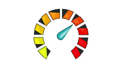 Poster - Large speedometer icon animation cartoon best object isolated on white background