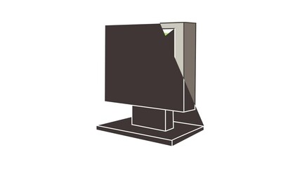 Poster - Monitor icon animation cartoon best object isolated on white background