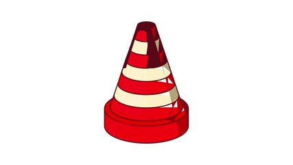 Poster - Traffic cone icon animation cartoon best object isolated on white background