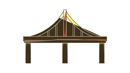 Poster - Steel bridge icon animation cartoon best object isolated on white background