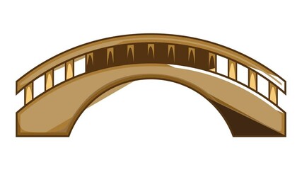 Poster - Round bridge icon animation cartoon best object isolated on white background