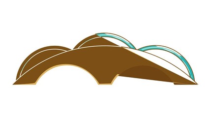 Poster - Small bridge icon animation cartoon best object isolated on white background
