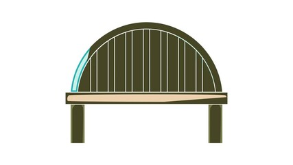 Poster - Bridge with round pillars icon animation cartoon best object isolated on white background