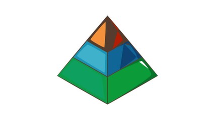 Poster - Layered pyramid icon animation cartoon best object isolated on white background