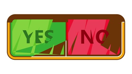 Poster - Yes and now sign icon animation cartoon best object isolated on white background