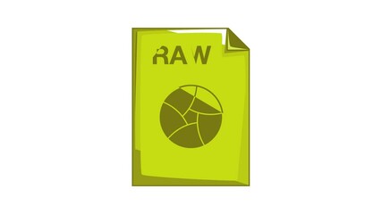 Poster - RAW file icon animation cartoon best object isolated on white background