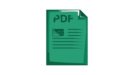 Poster - PDF file icon animation cartoon best object isolated on white background