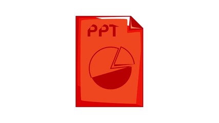 Poster - PPT file icon animation cartoon best object isolated on white background