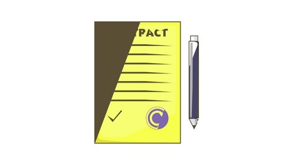 Poster - Contract icon animation cartoon best object isolated on white background