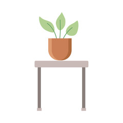 Sticker - table and houseplant