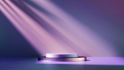 Poster - 3d render. abstract modern minimal pastel violet background illuminated with bright light. showcase 