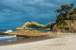 Tranquil abandoned Medlands Beach on Great Barrier Island