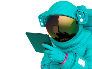 astronaut with s tablet