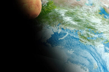 Wall Mural - Planet Earth Mars . 3d rendering.Elements of this image furnished by NASA.