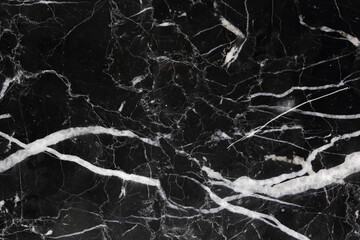 Wall Mural - White patterned detailed of black Marquina marble pattern texture for interior, product and other design. abstract dark background.