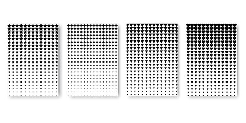 Poster - white figures black background for textile design. Dot background. Geometric texture background. Vector illustration. Stock image.