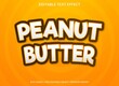 peanut butter text effect template with bold and abstract style use for business brand and logo