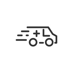 Canvas Print - Simple ambulance line icon.