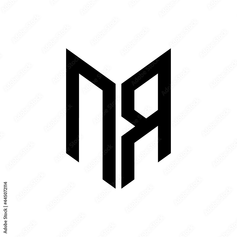 N R Monogram initial letters monogram logo black NR Stock Vector | Adobe Stock