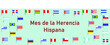 © kharoll Mendoza - Differents Flags of America. Cultural and ethnic diversity. Mes Nacional de la Herencia Hispana. Spanish text lettering .