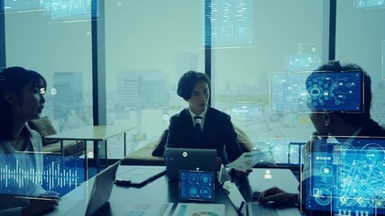 Fototapete - ビジネスとデータ分析　経営戦略