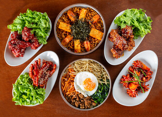 Variety of Korean style food