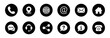 Contact us icon set. Web icon set. Website set icon vector