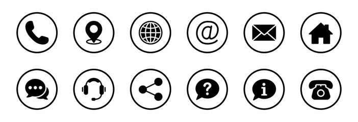 Poster - contact us icon set. web icon set. website set icon vector