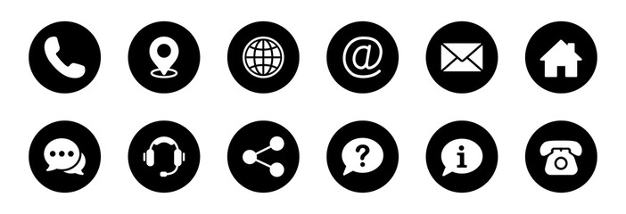 Poster - contact us icon set. web icon set. website set icon vector