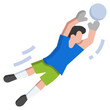 © narathip - GOALKEEPER flat icon,linear,outline,graphic,illustration
