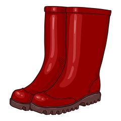 Vector Cartoon Rubber Boots Illustration