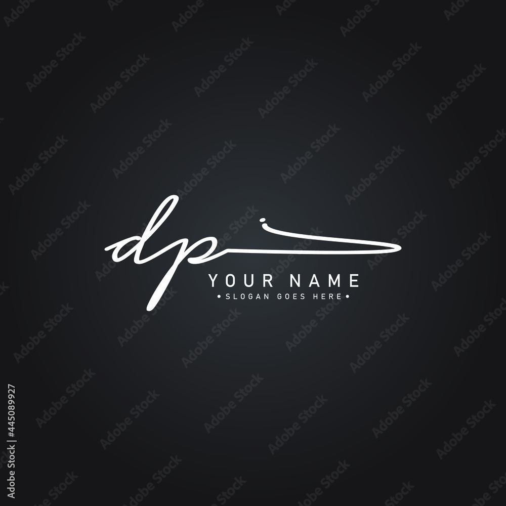 Dp Sign Initial Letter DP Logo - Hand Drawn Signature Logo Stock Vector | Adobe ...