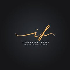 Initial Letter IF Logo - Handwritten Signature Logo