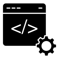 gear on web page, creative design icon of web coding